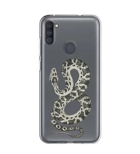 Samsung Galaxy M21 Uyumlu Yılan Desenli Şeffaf Telefon Kılıfı