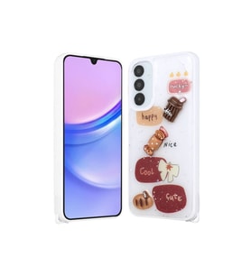 Samsung Galaxy S23 FE Uyumlu Kılıf Parlayan Simli Kabartma Figürlü Zore Cevze Kapak