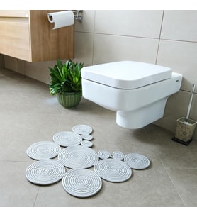 Tarz Jüt Klozet Önü Paspası - Doğal Jüt, Yıkanabilir ve Dayanıklı Halı, Şık ve Dekoratif Banyo Matı (Gri)