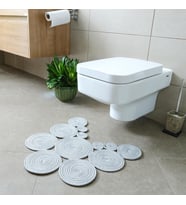 Tarz Jüt Klozet Önü Paspası - Doğal Jüt, Yıkanabilir ve Dayanıklı Halı, Şık ve Dekoratif Banyo Matı (Gri)
