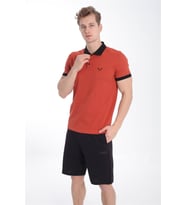 Maraton Sportswear Regular Erkek Polo Yaka  Kısa Kol Basic Kiremit T-shirt 20931