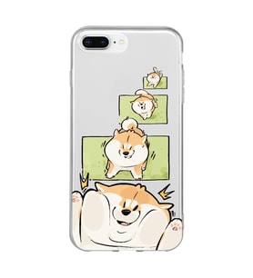 Iphone 7 Plus ve 8 Plus Uyumlu Sevimli Köpek Tasarımlı Şeffaf Telefon Kılıfı