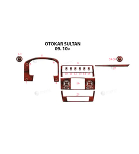 Meriç® Otokar Sultan Ön Torpido Kaplama Maun 27 Parça 2010-2014 (Maun)