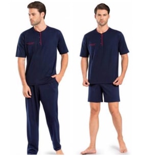 Pierre Cardin 5370 Lacivert 3 Lü Pijama Şort Damat Pijama  Takım