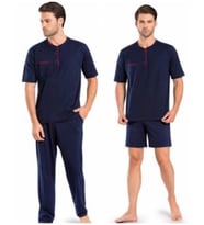 Pierre Cardin 5370 Lacivert 3 Lü Pijama Şort Damat Pijama  Takım