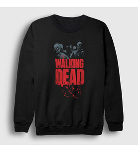 Presmono Unisex Siyah Zombies The Walking Dead Sweatshirt 221291tt