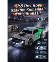 1:8 Dev Boy Uzaktan Kumandalı Yarış Arabası  2.4 GHz  Sesli, Işıklı ve Duman (Buhar) Efektli