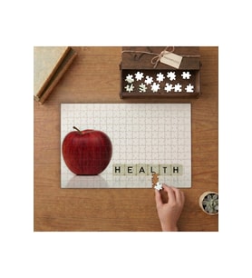 Kırmızı Elma Tasarımı 240 parça Ahşap Puzzle Ahşap Kutuda MP00755