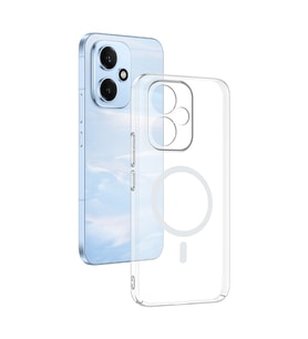 Honor 400 Uyumlu Kamera Korumalı M-Safe Şarj Özellikli Şeffaf Zore London Sert PC Kapak