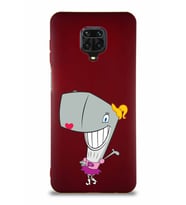 Xiaomi Redmi Note 9 Pro Soft Premier Kapak Pearl Yengeç Tasarımlı Silikon Kılıf - Mürdüm (Şeffaf)
