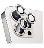 Apple iPhone 12 Pro Kamera Koruyucu Lens Mercek Metal Çerçeveli 3lü Set Gümüş Gri Silver