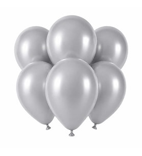 Gümüş Renk Lateks Pastel Balon (30 cm) - 6 Adet
