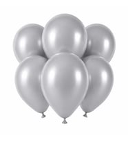 Gümüş Renk Lateks Pastel Balon (30 cm) - 6 Adet