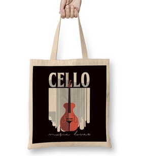 Cello Music Lover Cellist Musician Cello Player Orchestra Bez Çanta Uzun Saplı