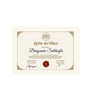 Ekru Kahverengi Sade Barista Eğitim  Sertifikası