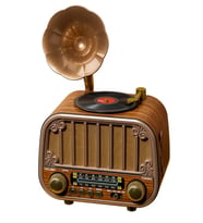ULTRATEKNO MD-1318BT Nostaljik Gramofon görünümlü Bluetooth Radyo Hoparlör (Açık Kahverengi)