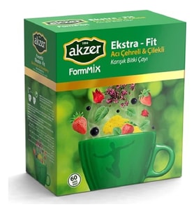 Akzer Acı Cehreli Çilekli Karışık Çay 60x1.5gr