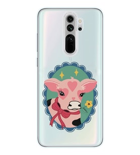 Redmi Note 8 Pro Uyumlu İnek Tasarımlı Şeffaf Telefon Kılıfı