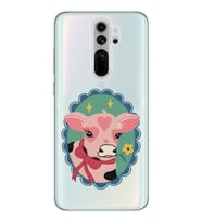 Redmi Note 8 Pro Uyumlu İnek Tasarımlı Şeffaf Telefon Kılıfı