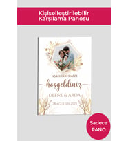 Kişiye Özel Düğün Karşılama Panosu 50x70 cm Dekota Pano  Model ve Stand Seçenekli (Model 1)