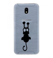 Samsung Galaxy J5 Pro Kapak Mandala Kedi Tasarımlı Şeffaf Silikon Kılıf