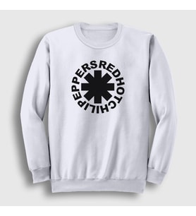 Presmono Unisex Beyaz Logo V3 Red Hot Chili Peppers Sweatshirt 108161tt (Beyaz)
