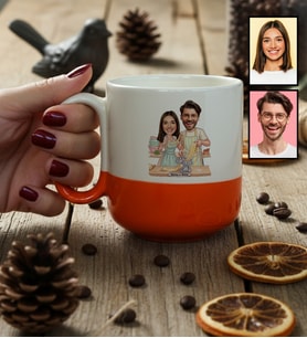 Kişiye Özel Karikatür Yemek Yapan Romantik Çift Kupa Bardak Pro Sevgililer Günü Hediyesi