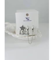 Zirkon Taşlı Üçlü Kombin Küpe - Kp00365