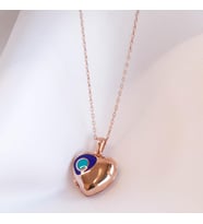 Nazar Boncuklu Rose Gold Kaplama Açılır Kapanır İsim Yazılabilen Gümüş Kolye