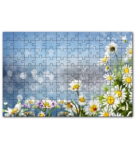 Cakapuzzle Papatyalar Flu Arkaplan Puzzle Yapboz MDF (Ahşap) (120 Parça)