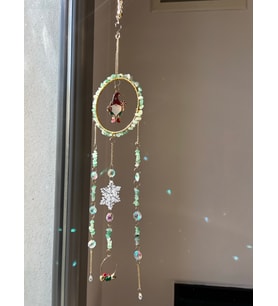 Yılbaşı Serisi - Yeniyıl - AVENTURİN 2 SunCatcher - Güneş Tutucu - Güneş Yakalayıcı - El Yapımı (Yeşil)