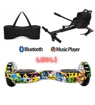 Elektrikli Kaykay Scooter Akıllı Denge Hoverboard + HoverKart + Çanta FULL LEDLİ EXTREM PAKET D01