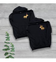 Sevgili Çift Aslan Baskılı 2'li Siyah Oversize Sweatshirt