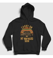 Presmono Unisex Siyah Carry On My Wayward Son Dizi Supernatural Kapüşonlu Sweatshirt 441557tt