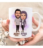 Kişiye Özel Sonsuza Dek Seninle Sevgilim Karikatürlü Bardak