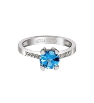 Bella Gloria Mavi Topaz Tektaş Pırlanta Yüzük (GPY0021)