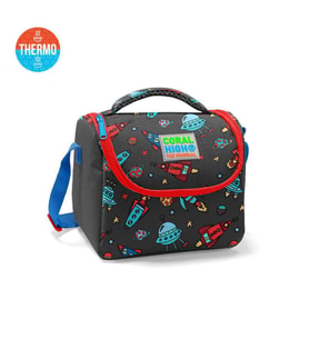 Coral High Kids Koyu Gri Kırmızı Uzay Desenli Thermo Beslenme Çantası 11808