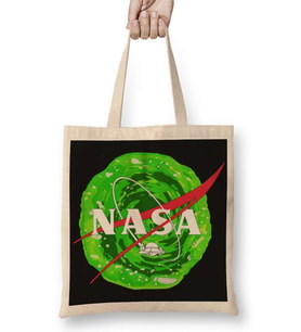 Nasa Ufo Rick and Morty Bez Çanta Uzun Saplı