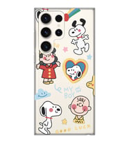 Samsung Galaxy S23 ULTRA Uyumlu Snoopy Tasarımlı Şeffaf Telefon Kılıfı