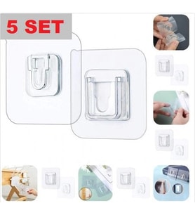 Geçmeli Klips Eşya Sabitleme Askısı 5 SET