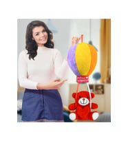 OYUNCAK AYICI RENGARENK UÇAN BALONLU AYICIK (%100) YERLİ (Kırmızı)