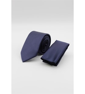 Lacivert Düz Saten Kravat 6 cm 1090260200