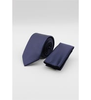 Lacivert Düz Saten Kravat 6 cm 1090260200