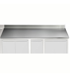 Electrolux Professional Üst Tabla, Sırtlı, 2700 Mm, 1,5 Mm Kalınlıkta Üst Tabla 18 Mm Kalınlığında Ses Sönümlendirici Malzeme Ve Ayrıca 2 Paslanmaz Kayıtla Güçlendirilmiştir - Modular Line TPLA27A