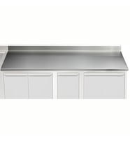 Electrolux Professional Üst Tabla, Sırtlı, 2700 Mm, 1,5 Mm Kalınlıkta Üst Tabla 18 Mm Kalınlığında Ses Sönümlendirici Malzeme Ve Ayrıca 2 Paslanmaz Kayıtla Güçlendirilmiştir - Modular Line TPLA27A