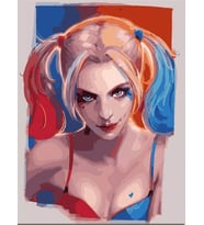 Harley Quın Sayılarla Boyama Seti 40x50 cm (Tuvale Gerili)
