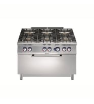 Electrolux Professional E9GCGL6CLM 6 Ocak-10kw G.kuzine+geniş Fırın-1200mm ,391016
