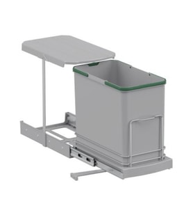 Starax S-2571-G Teleskopik Raylı Plastik 24 Lt. Gri Çöp Kovası