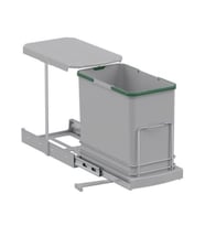 Starax S-2571-G Teleskopik Raylı Plastik 24 Lt. Gri Çöp Kovası