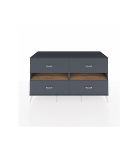 Kronos Konsol 2 Raflı 4 Çekmeceli  176x59x99 Antrasit-Çam/Antrasit
